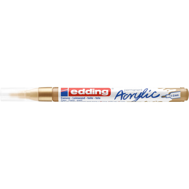 Маркер акриловый Edding 5300/924.кругл.нак. 1-2 мм. Цвет Золотой - фото 2