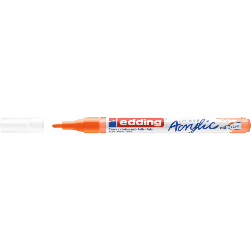 Маркер акриловый Edding 5300/066.кругл1-2 мм.Флюорес.оранжевый/Neonorange - фото 3