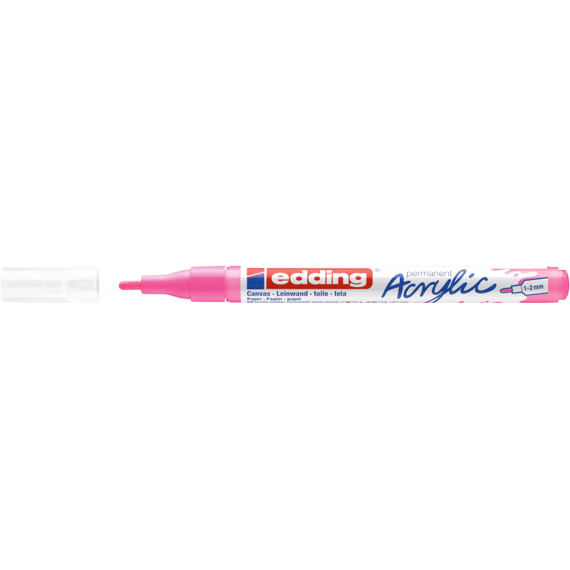 Маркер акриловый Edding 5300/069.кругл.1-2 мм. Флюоресц розовый/Neonpink - фото 3