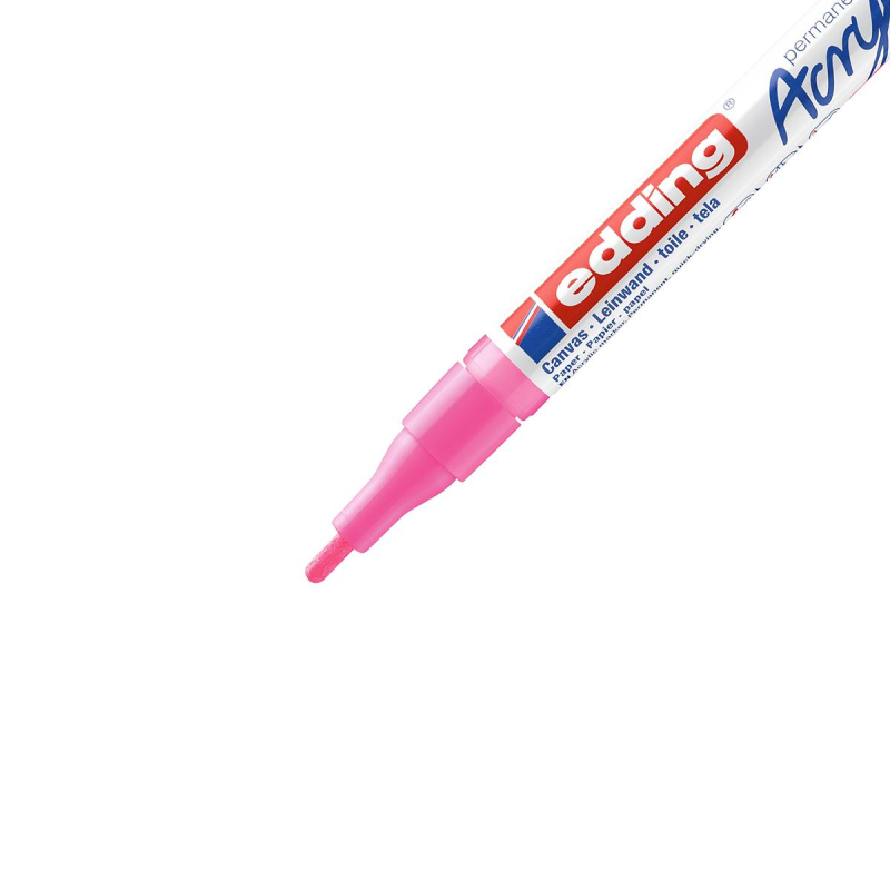Маркер акриловый Edding 5300/069.кругл.1-2 мм. Флюоресц розовый/Neonpink - фото 4