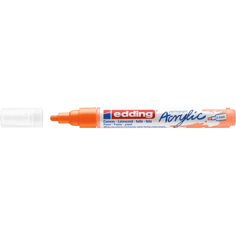Маркер акриловый Edding 5100/066.кругл. 2-3 мм.Флюоресц.оранж/Neonorange - фото 3