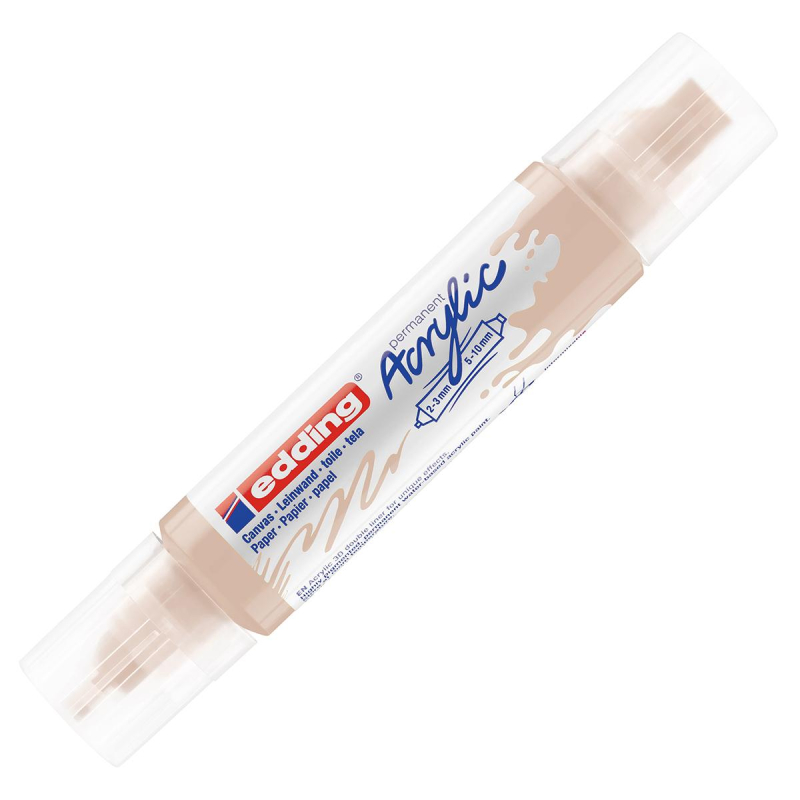 Маркер акриловый двусторонний 3D Edding 5400/255. Телесный/Warm beige - фото 2