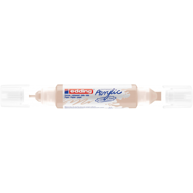 Маркер акриловый двусторонний 3D Edding 5400/255. Телесный/Warm beige - фото 3
