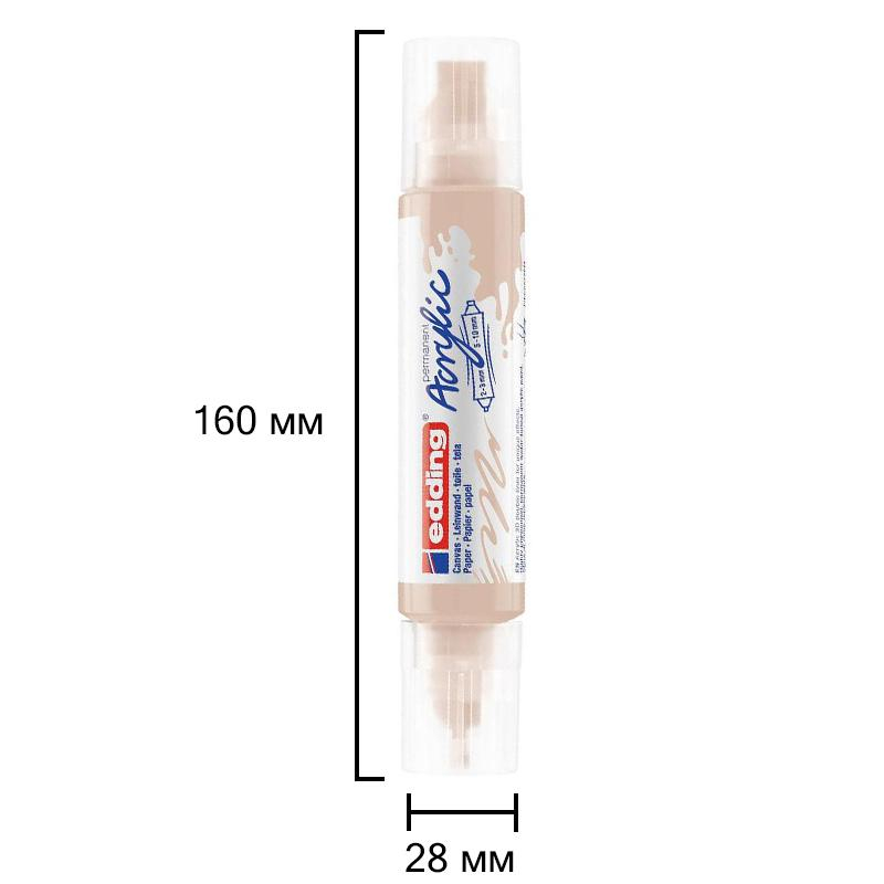 Маркер акриловый двусторонний 3D Edding 5400/255. Телесный/Warm beige - фото 6