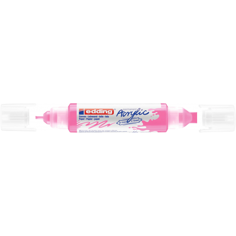 Маркер акриловый двусторонний 3D Edding 5400/069.Флюоресц розовый/Neonpink - фото 3