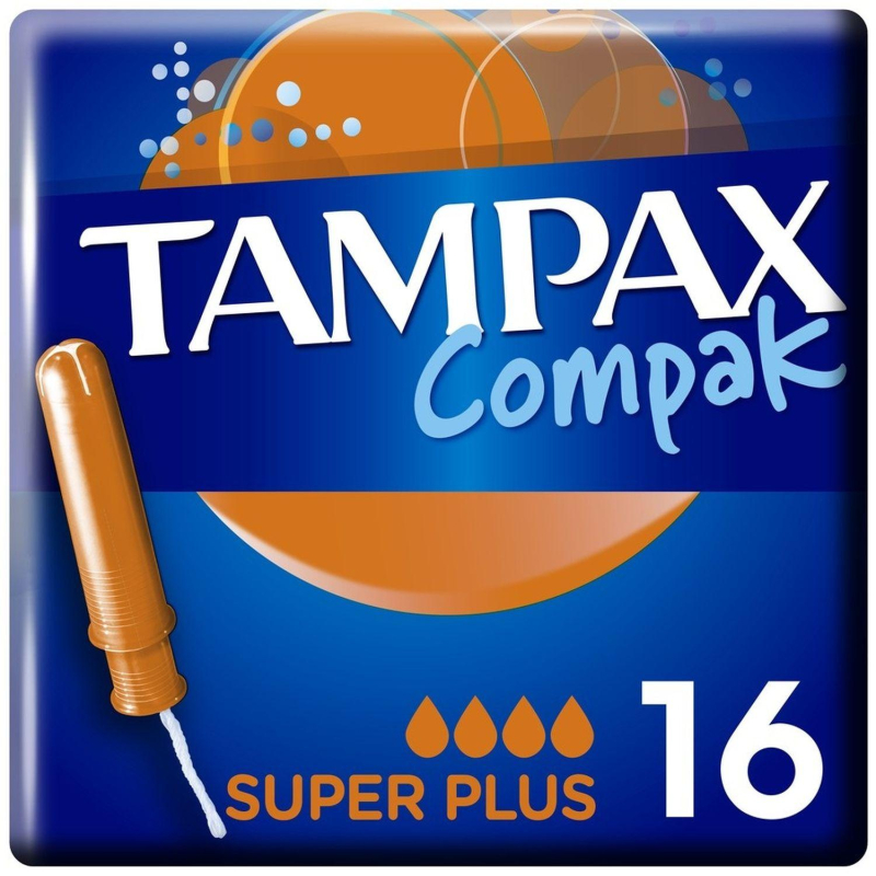 Тампоны TAMPAX Compak Super Plus Duo с аппликатором 16шт/уп - фото 1