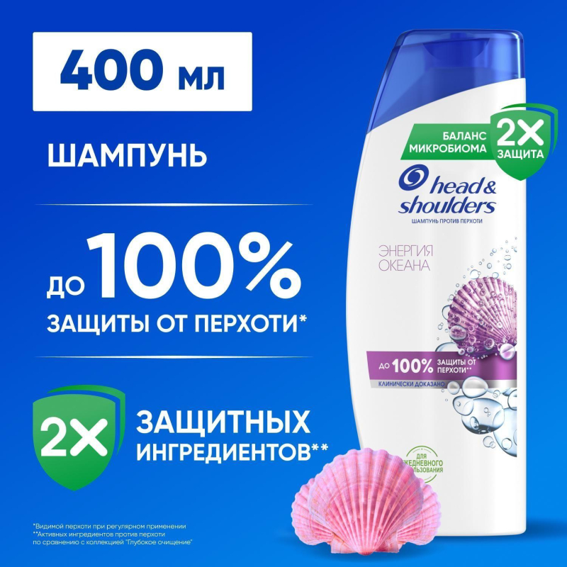 Шампунь HEAD & SHOULDERS против перхоти Энергия океана 400мл - фото 3