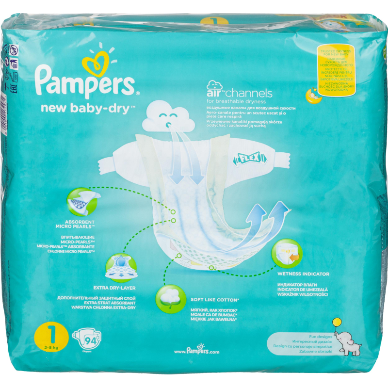 Подгузники PAMPERS New Baby-Dry Newborn (2-5 кг) Джамбо Упаковка 94шт - фото 3