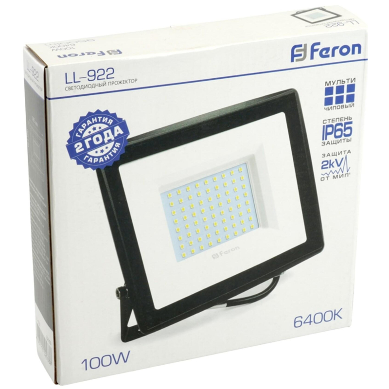 Прожектор светодиодный FERON LL-922 100W 6400К 230В 9500Лм IP65 (32103) - фото 7