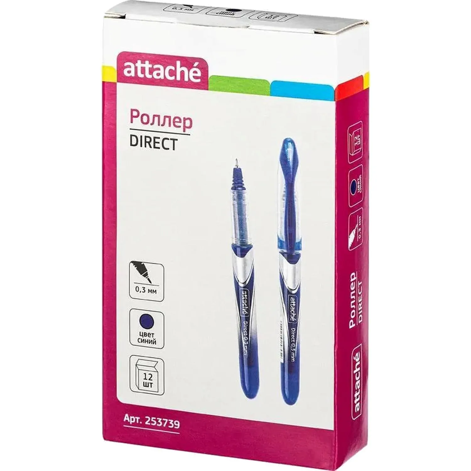 Роллер RX302602 игольчат.након. 0.3мм синий 12шт/уп - фото 7