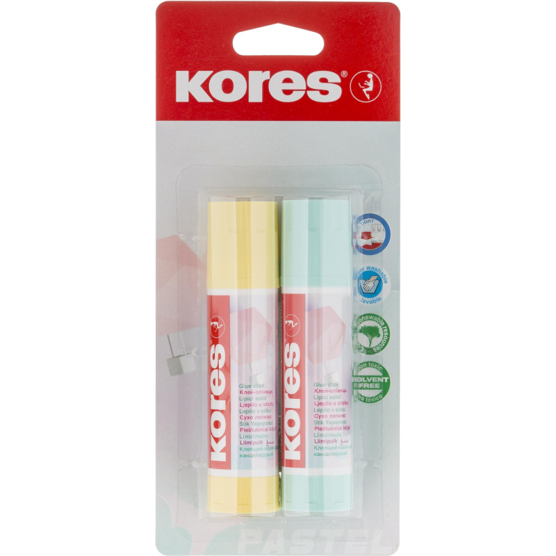 Клей-карандаш 20г Kores Pastel цвет корпуса в ассортименте 2шт/уп12827 - фото 7