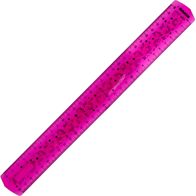 Линейка 30см Kores пластиковая повышенной гибкости цвет ассорти 42160 - фото 4