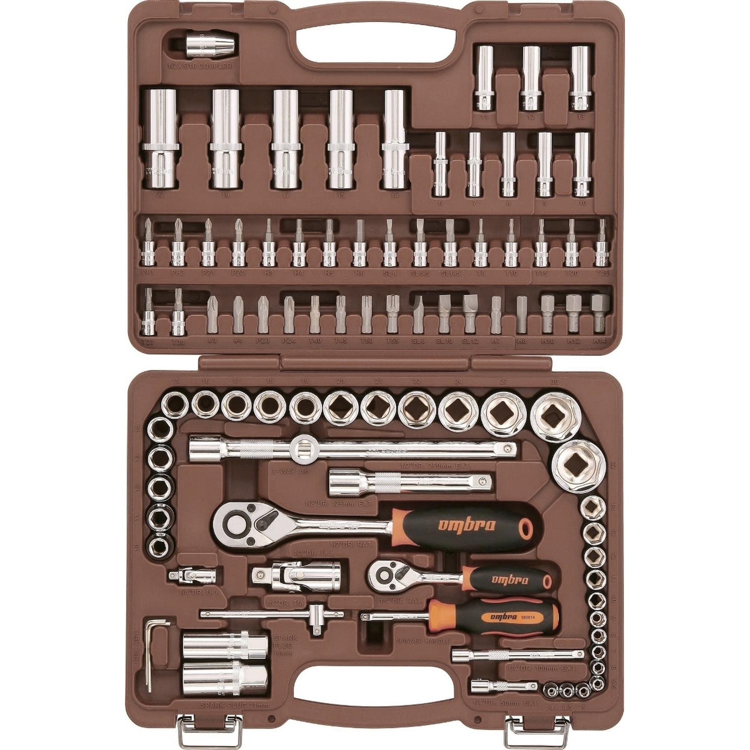 Набор инструмента 1/4, 1/2DR, 94 предмета Ombra OMT94S - фото 1