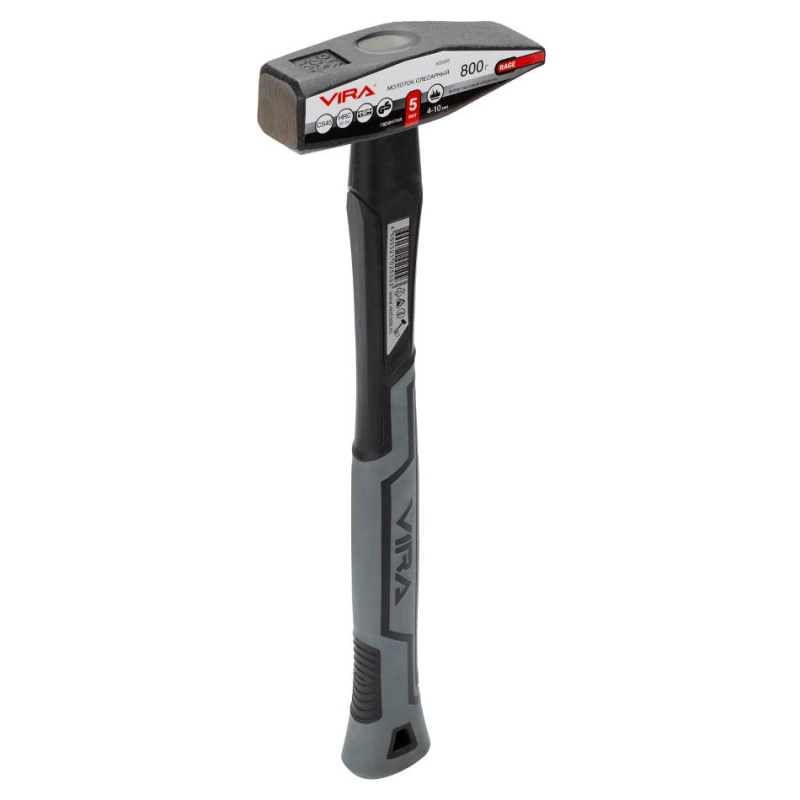 Молоток слесарный 800 г фибергласовая ручка VIRA RAGE 903008 - фото 2
