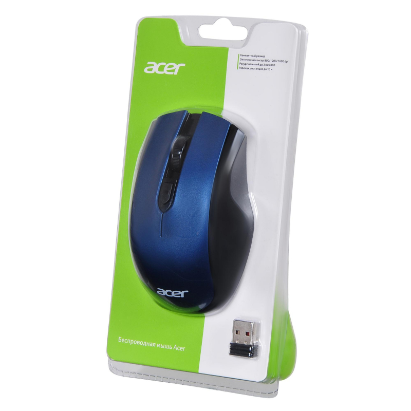Мышь компьютерная Acer OMR031, черно-синий - фото 5