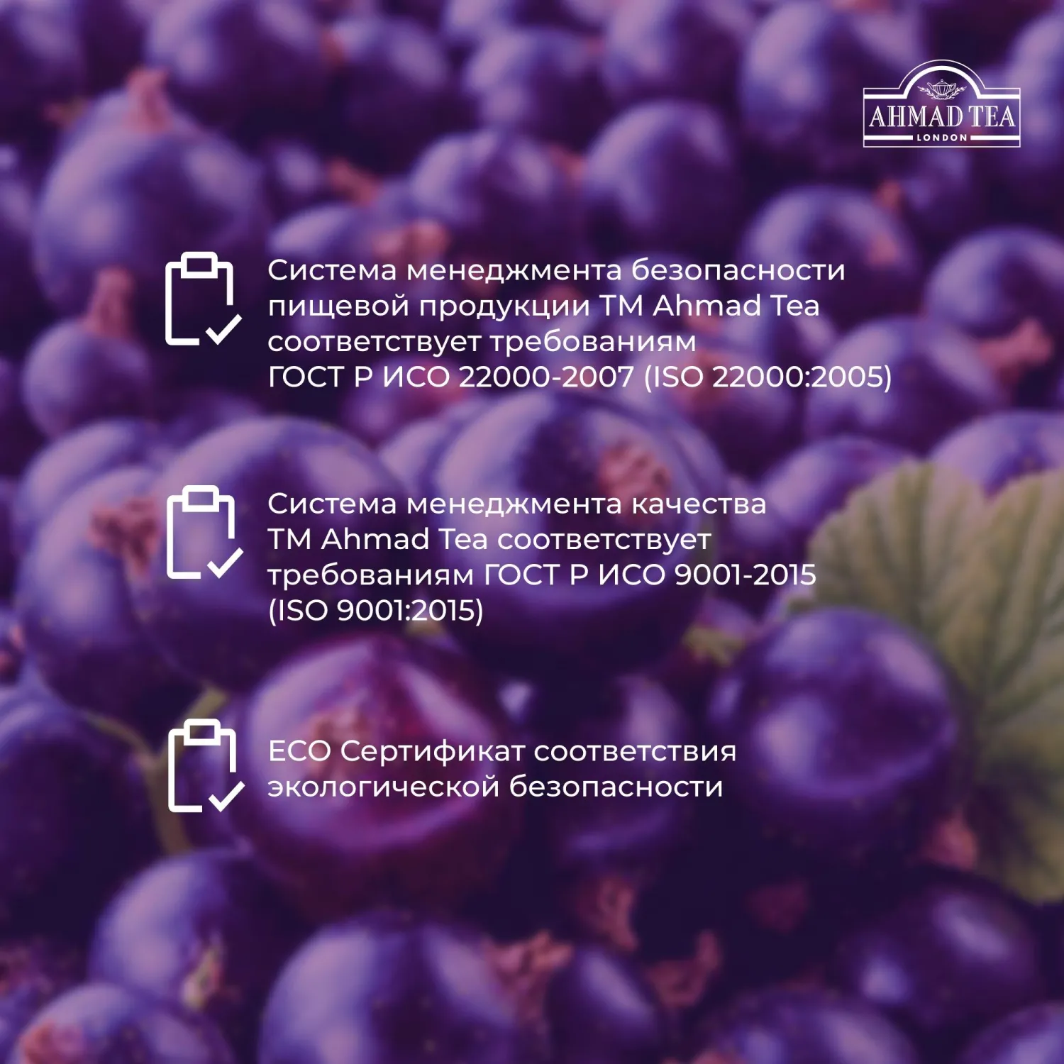 Чай Ahmad Tea черный смородиновый взрыв 25пакx1,5г/уп 2250 - фото 10