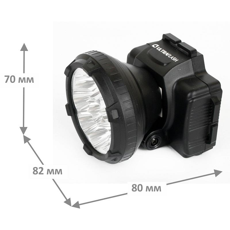 Фонарь налобный Ultraflash 9LED 33Лм,акк220,0,5Ач, - фото 3