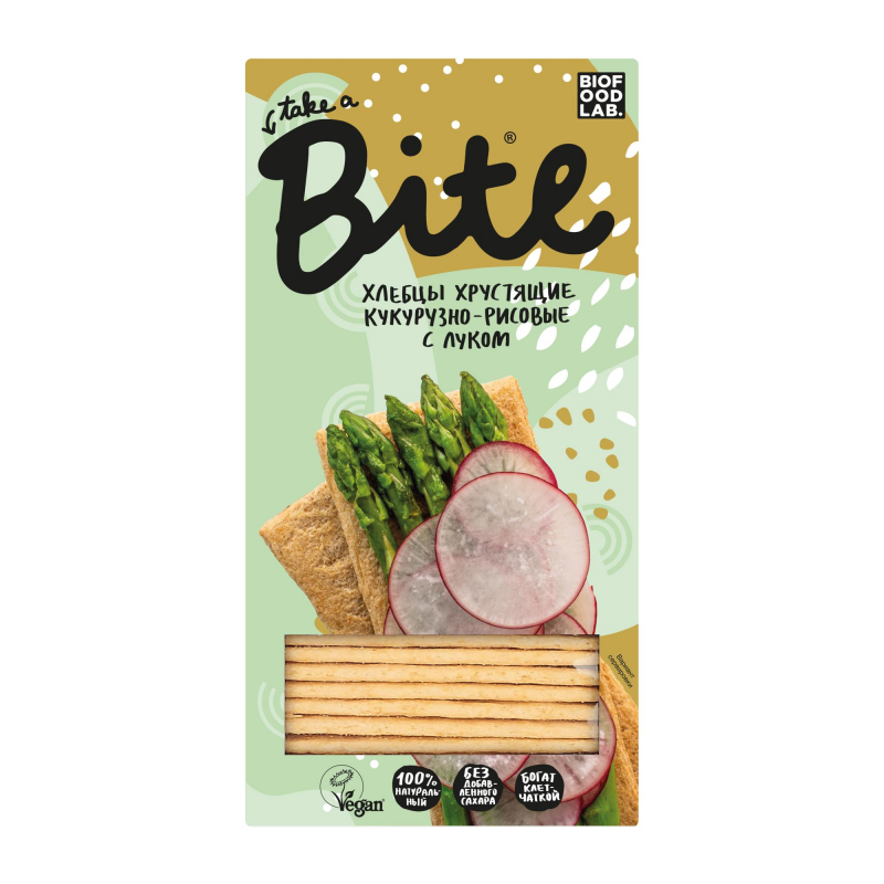Хлебцы кукурузно-рисовые Bite с луком,без глютена,натуральные, 150г - фото 1