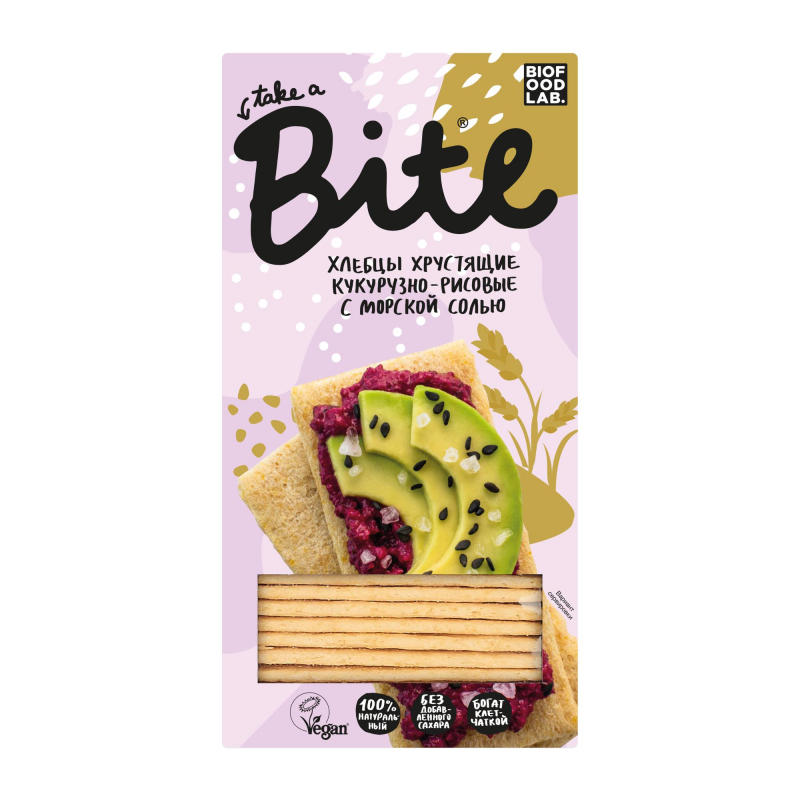 Хлебцы кукурузно-рисовые Bite с морской солью,без глютена,натуральные, 150г - фото 1