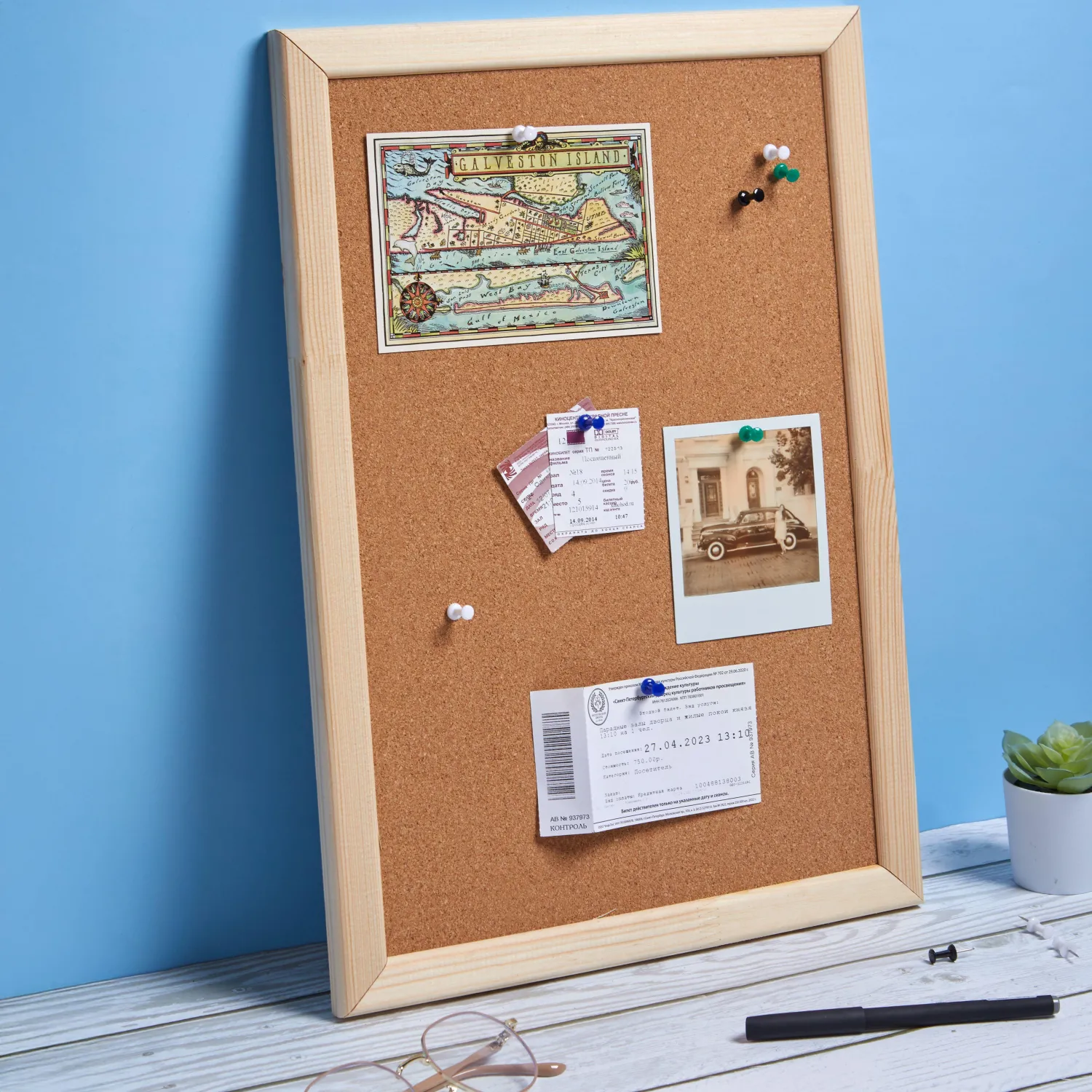 Доска пробковая 30х45 Attache Economy, деревянная рама - фото 9