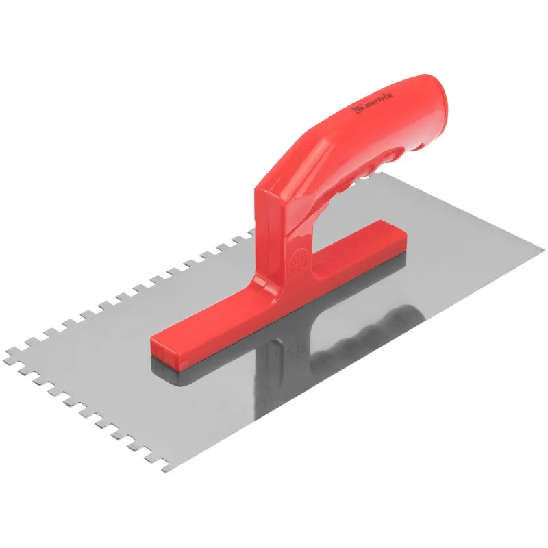 Гладилка стальная 280х130 мм зуб 6х6 пластмассовая ручка Matrix 86775 - фото 1