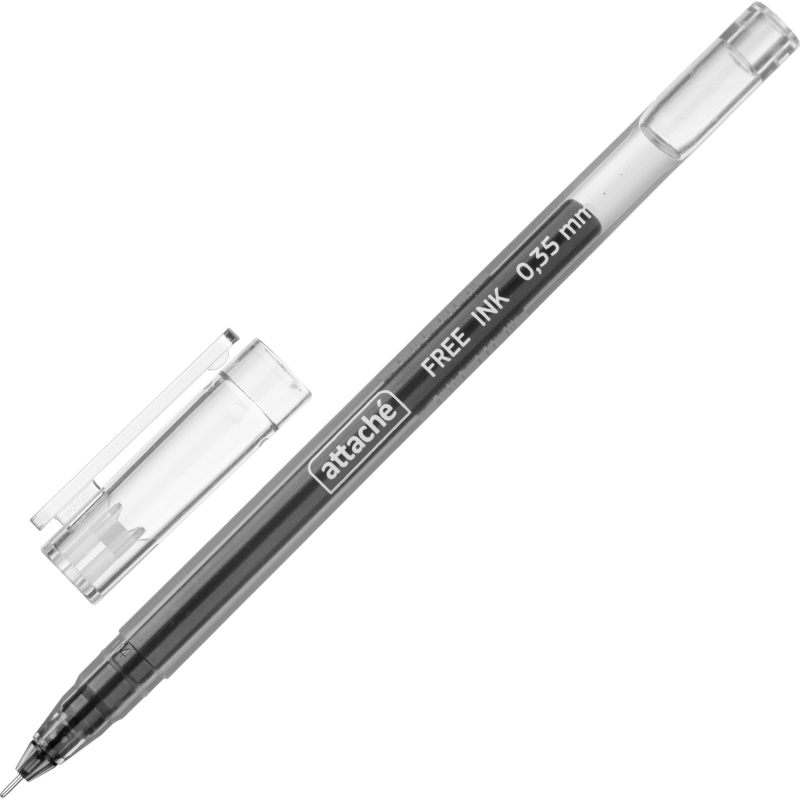 Набор гелевых ручек Attache Free ink, 0,35мм, черн, неавт, б/манж. 12шт/уп - фото 1