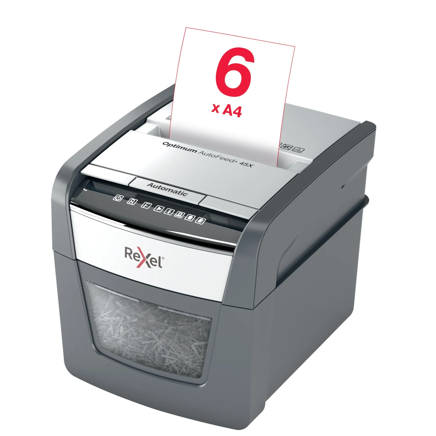 Шредер (уничтожитель) Rexel Optimum AutoFeed+ 45X 4ур.секр.,45лист,20л - фото 7