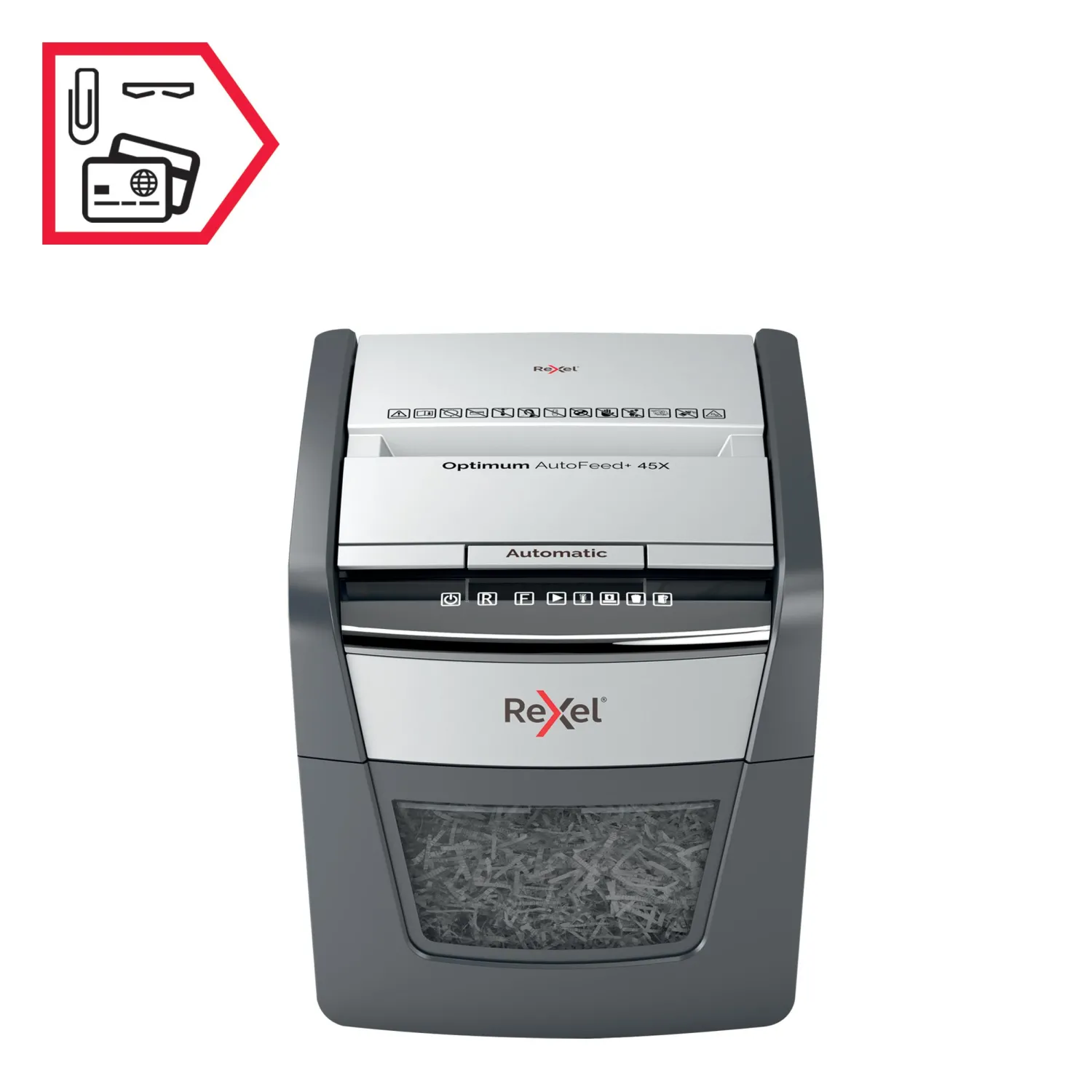 Шредер (уничтожитель) Rexel Optimum AutoFeed+ 45X 4ур.секр.,45лист,20л - фото 8