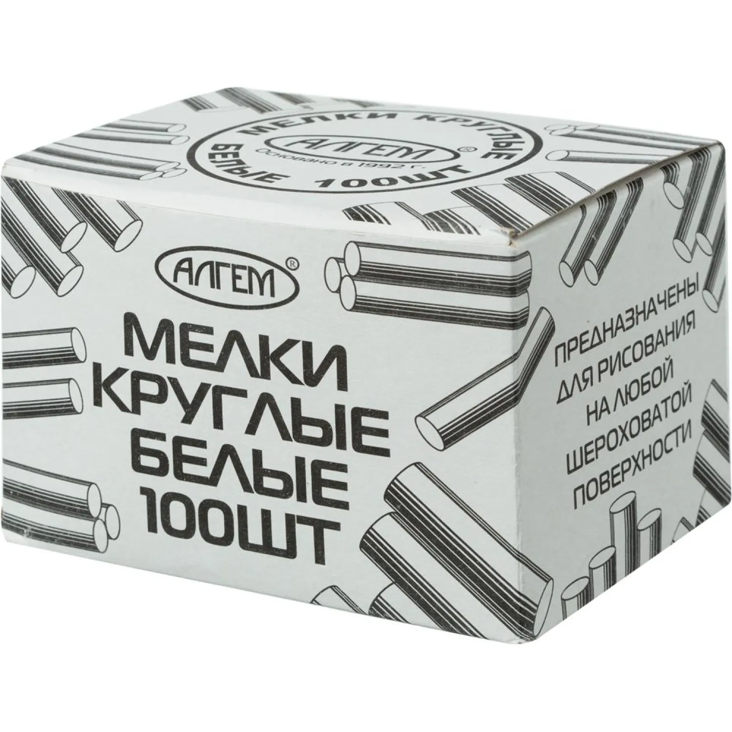 Мел школьный Алгем 100 шт белый круглый, МКБ 100 - фото 1
