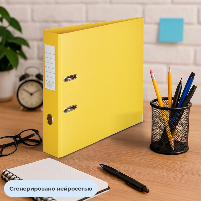 Папка-регистратор Attache Bright colours 80 мм мет.уг.желтый,ПБП2,карм.кор - фото 13