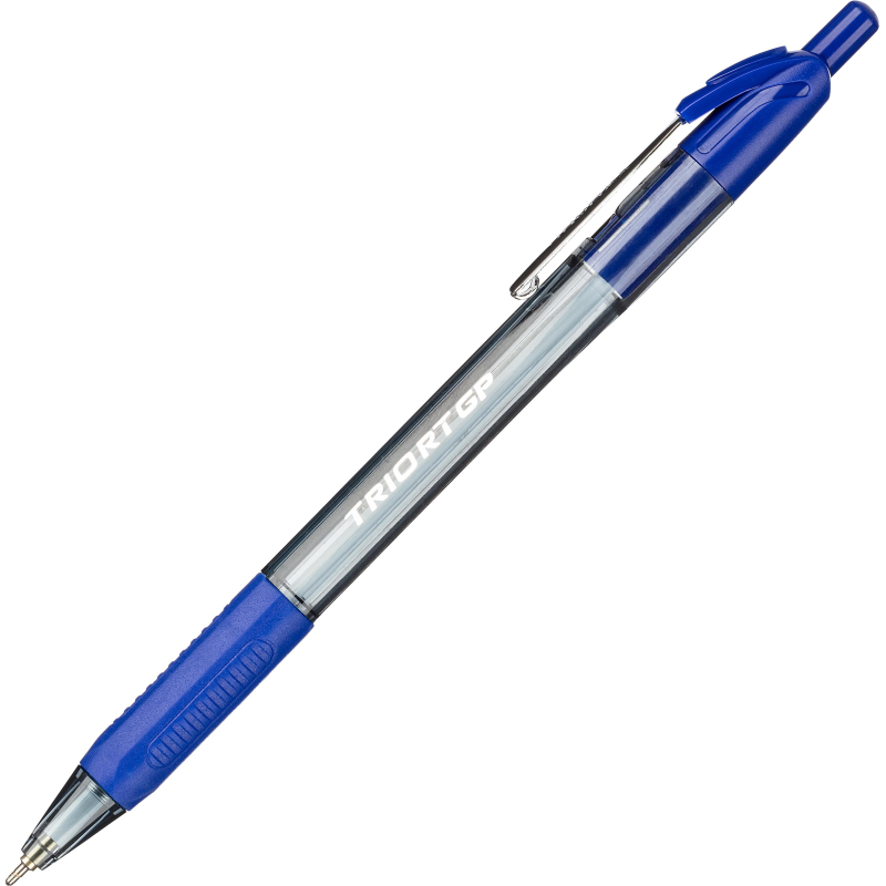 Ручка шариковая автомат. Unimax Glide Trio Steel 0,7мм,син,мас,5шт/уп - фото 1