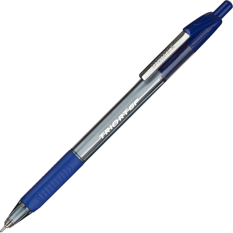 Ручка шариковая автомат. Unimax Glide Trio Steel 0,7мм,син,мас,5шт/уп - фото 6