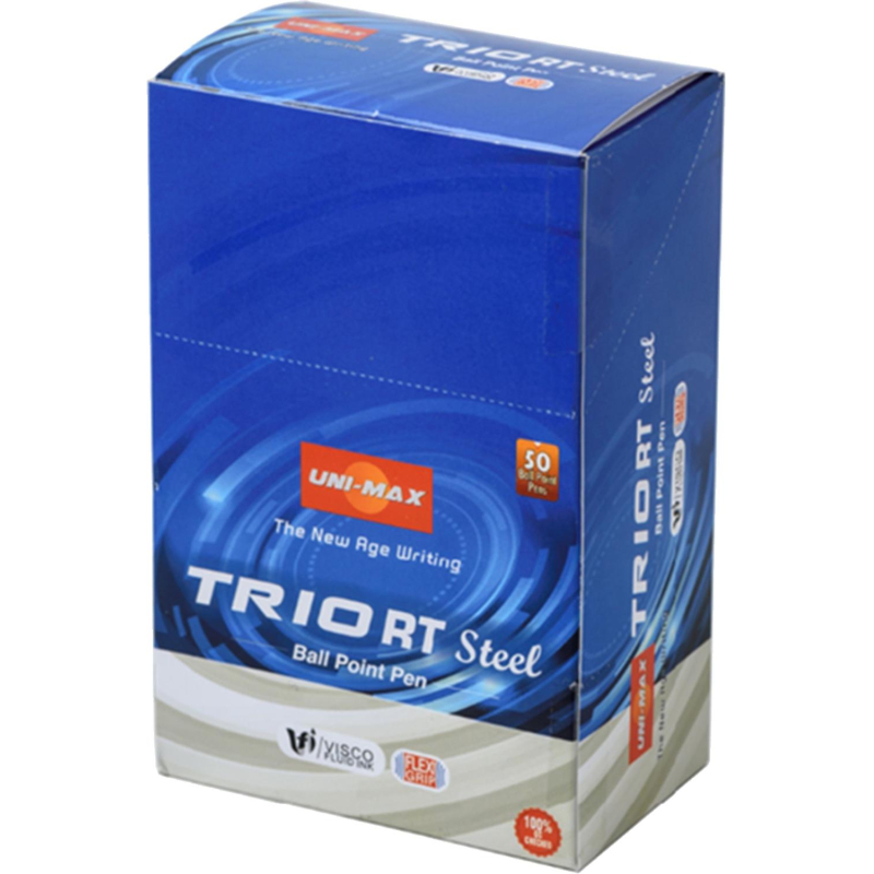 Ручка шариковая автомат. Unimax Glide Trio Steel 0,7мм,син,мас,5шт/уп - фото 9