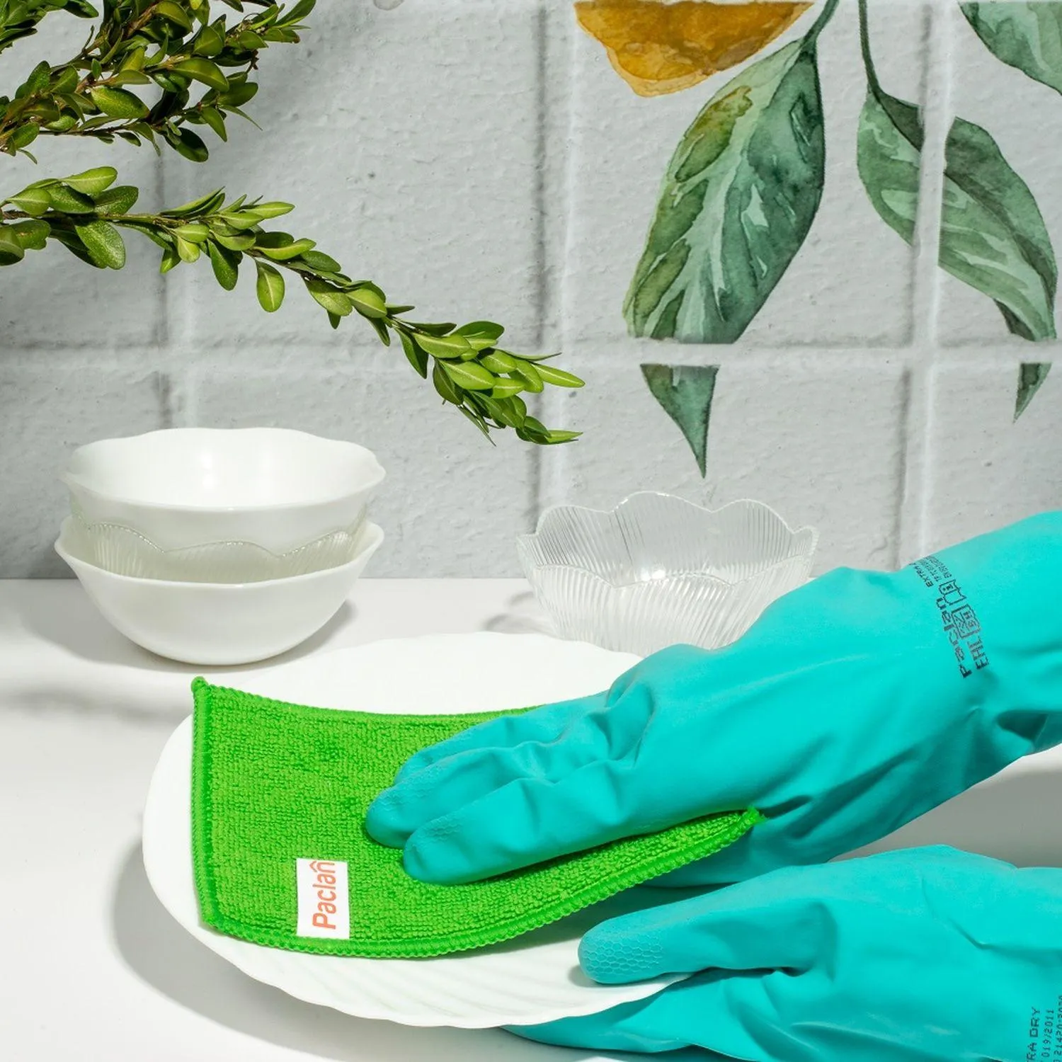 Перчатки резиновые Paclan Practi Extra Dry 407341 р.М - фото 10