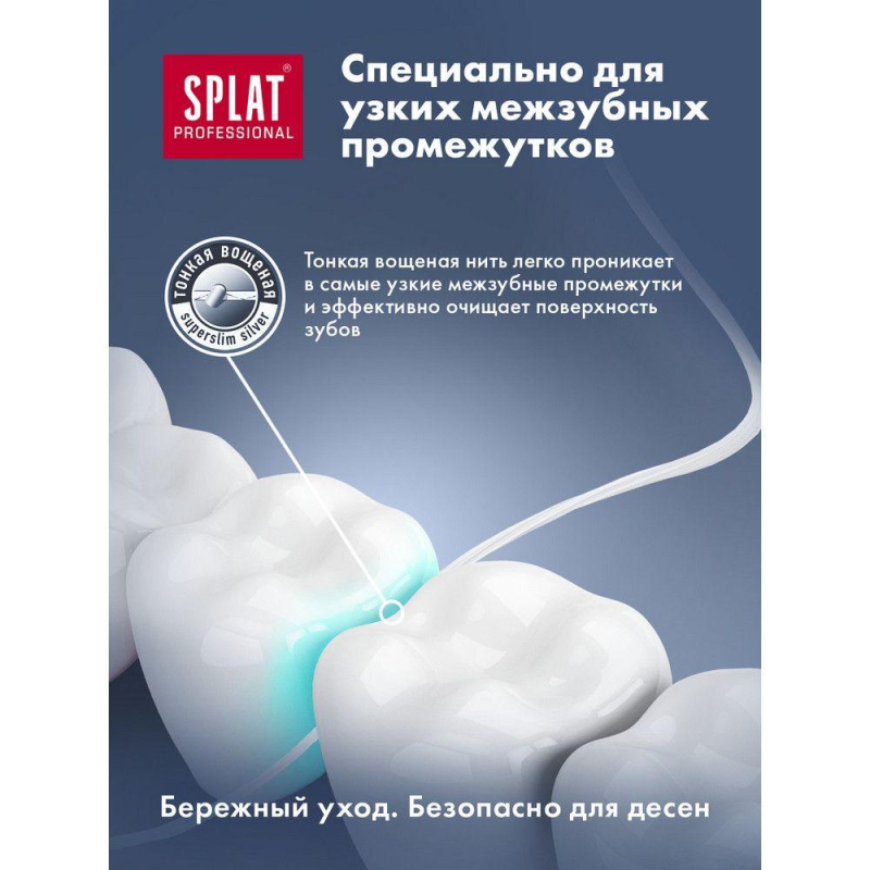 Зубная нить SPLAT DentalFloss мятная тонкая с волокнами серебра - фото 6