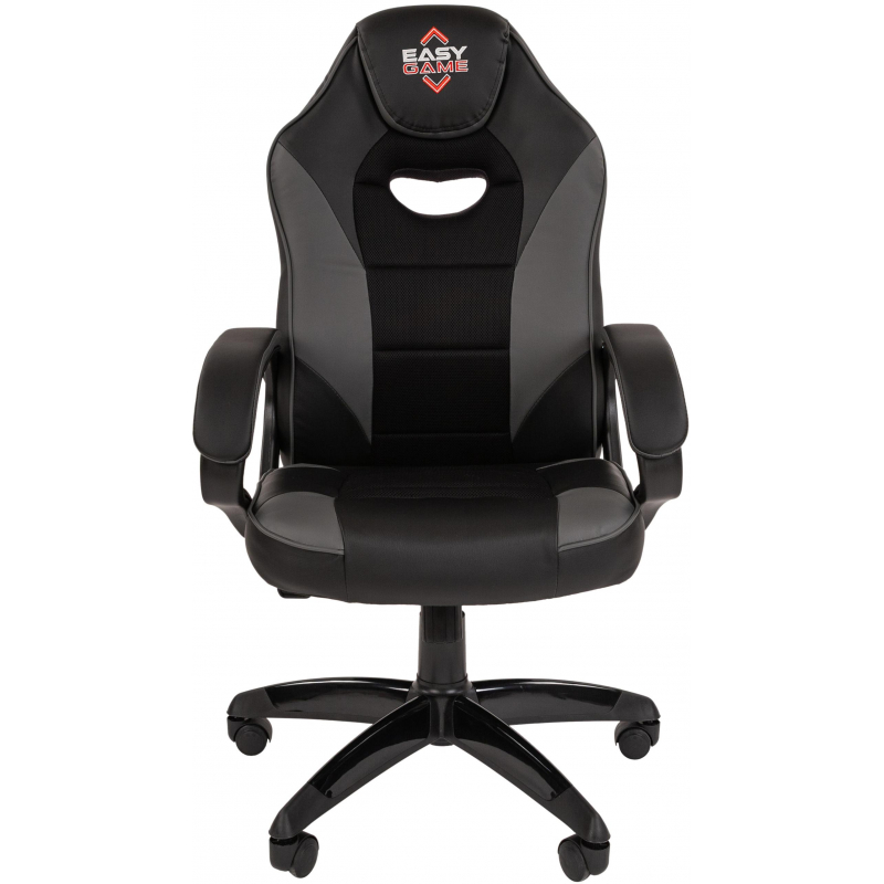 Кресло VT_EChair Easy Game-690 TPU кожзам черный/серый пластик - фото 2