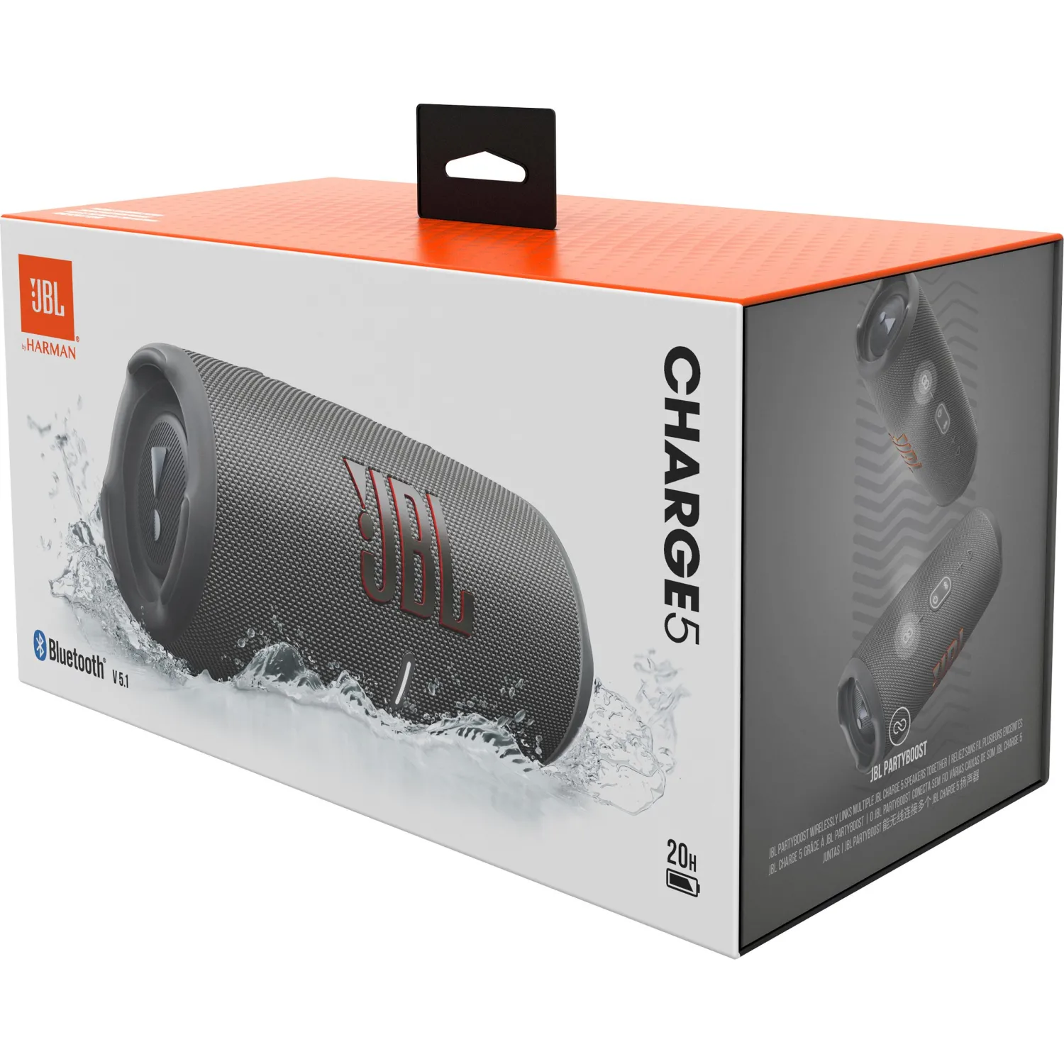 Акустическая система JBL Charge 5 Grey (JBLCHARGE5GRY) - фото 8