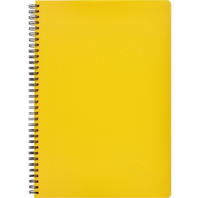 Бизнес-тетрадь А4,96л,кл,спир,пластик,тон.бл. Attache Bright colours Желтый - фото 1