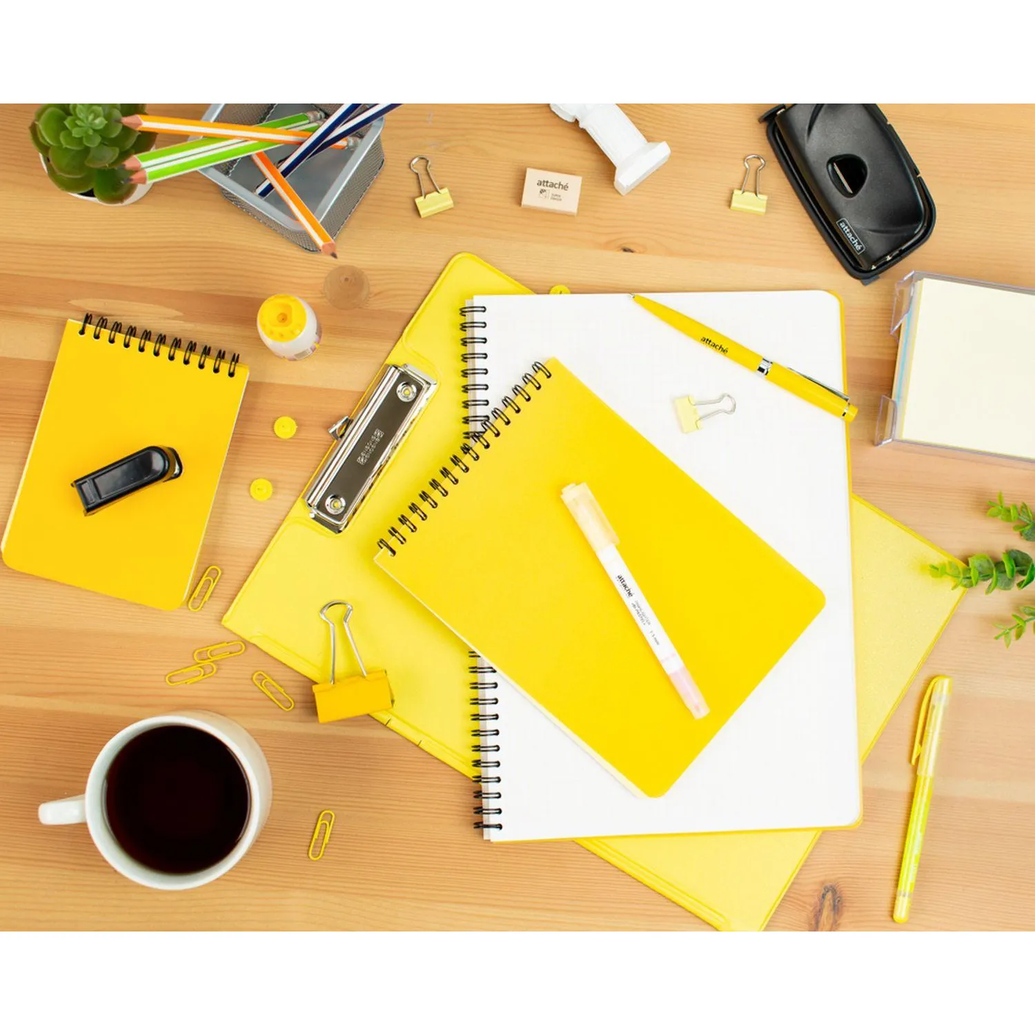 Блокнот А5,60л,кл,спир,пласт.обл,тонир.бл. Attache Bright colours Желтый - фото 10