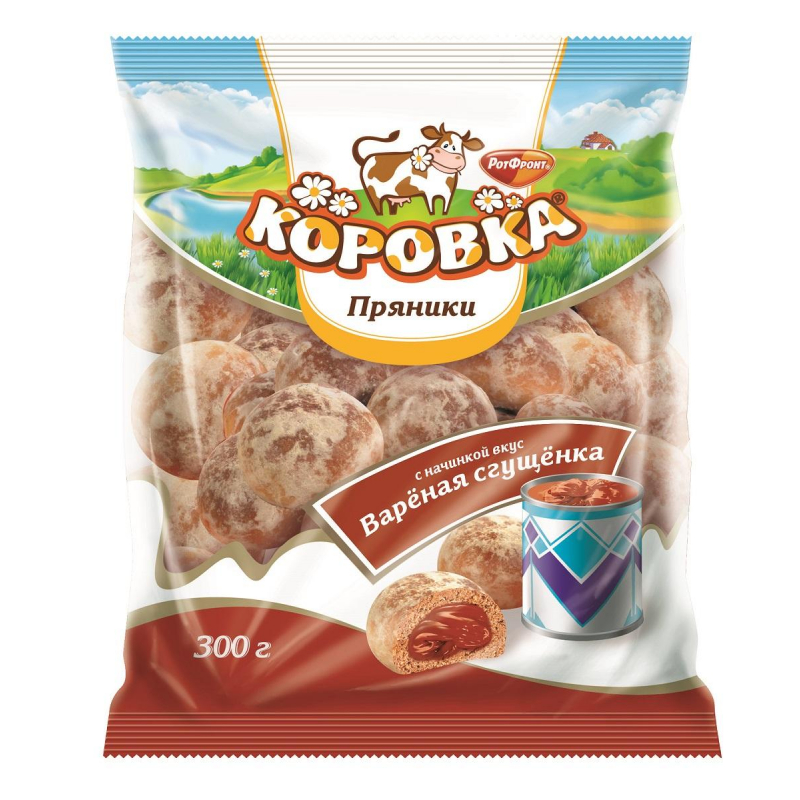 Пряники Рот Фронт Коровка со вкусом вареной сгущенки, 300г - фото 1