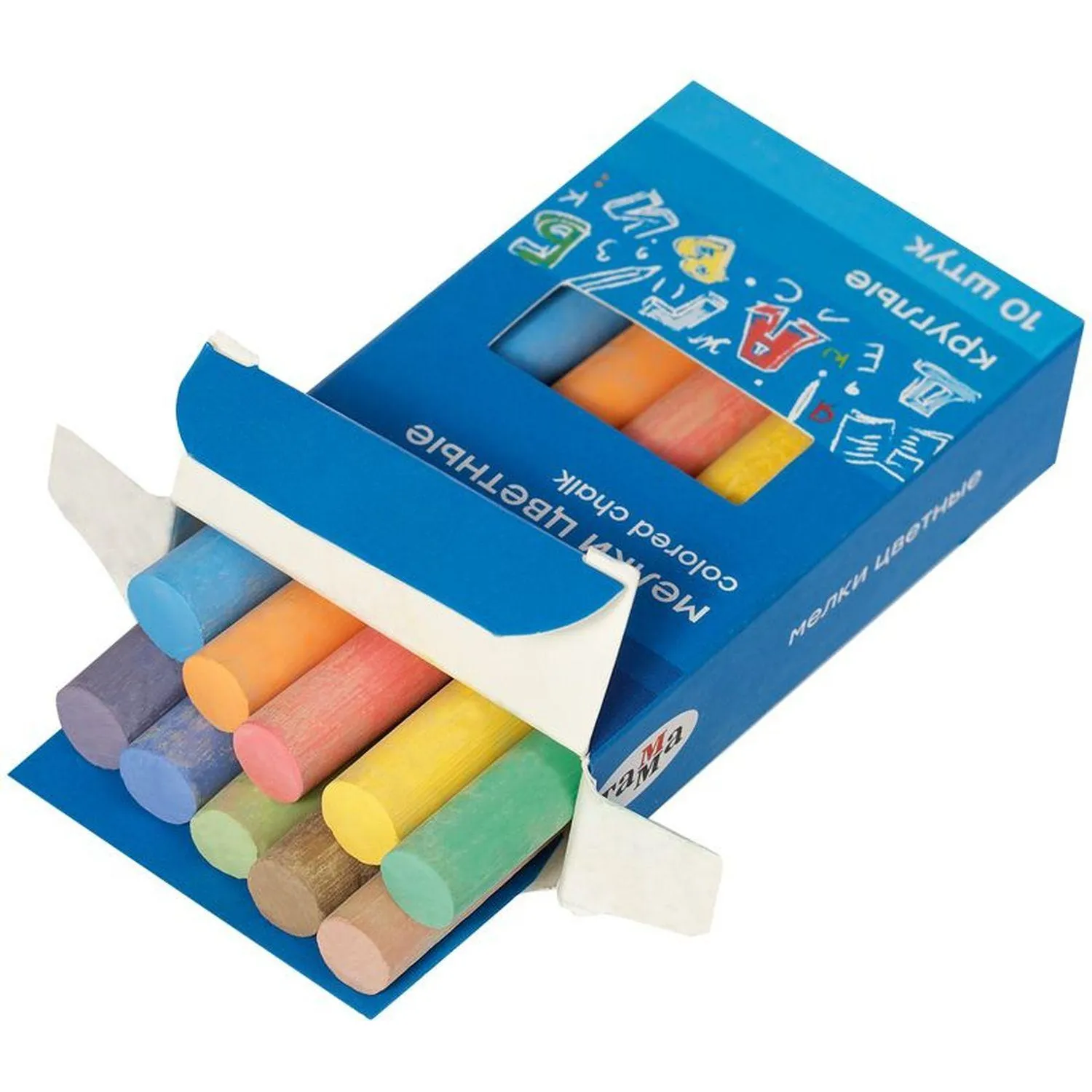 Мел школьный Гамма набор 10цв.,мягкий, круглая форма, 0909193 - фото 4