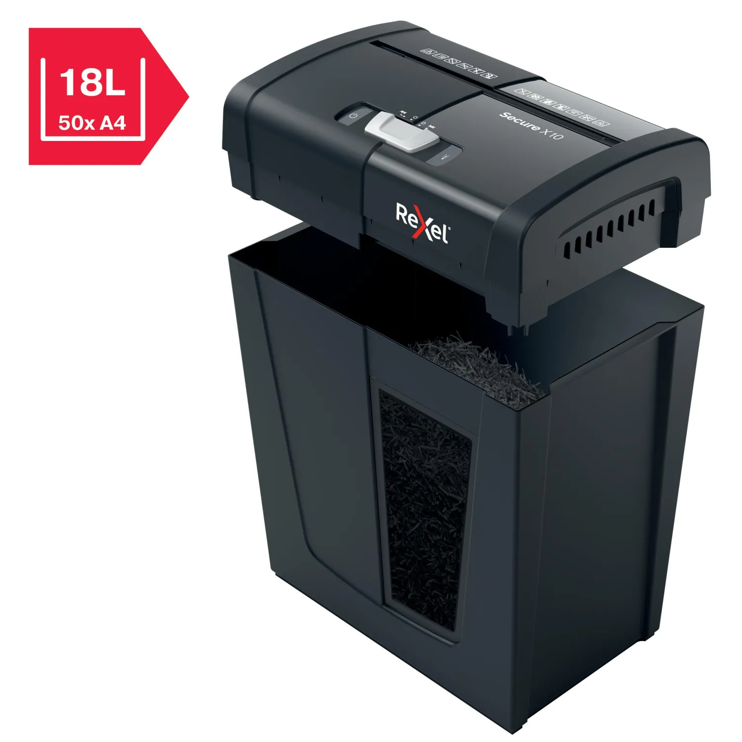 Шредер (уничтожитель) Rexel Secure X10, 4ур.секр., 10 листов, 18 л - фото 10