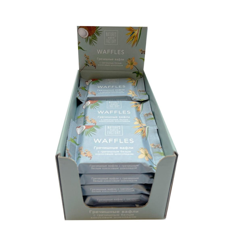 Вафли Natures own factory гречишные  с греч.белым кокос.шок.,  20гx18шт/уп - фото 1