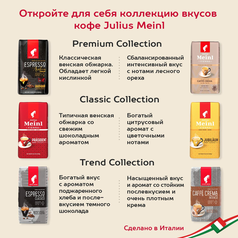 Кофе Julius Meinl Кафе Крема Интенсо Тренд Коллекция в зернах, 1кг (89535) - фото 7
