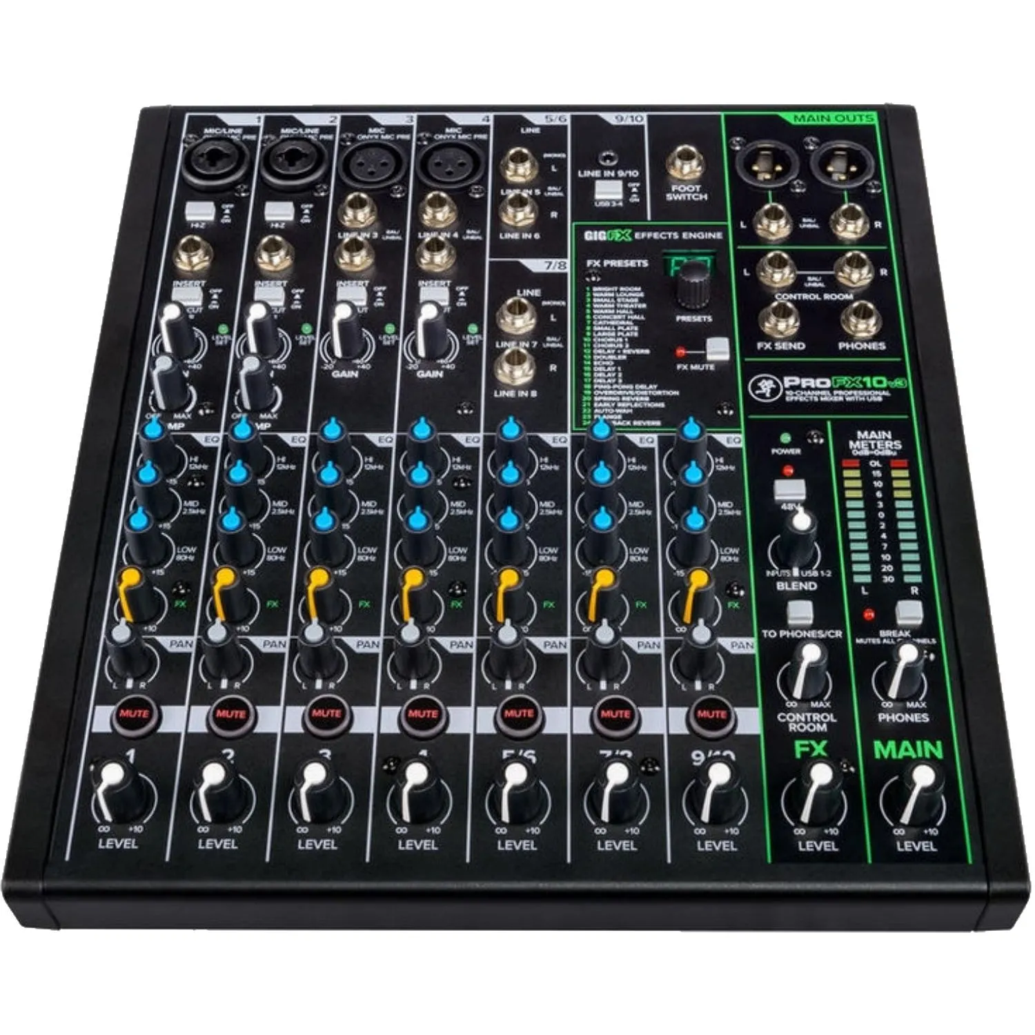 Микшерный пульт MACKIE ProFX10v3, 10-канальный, с процессором эффектов, USB - фото 2