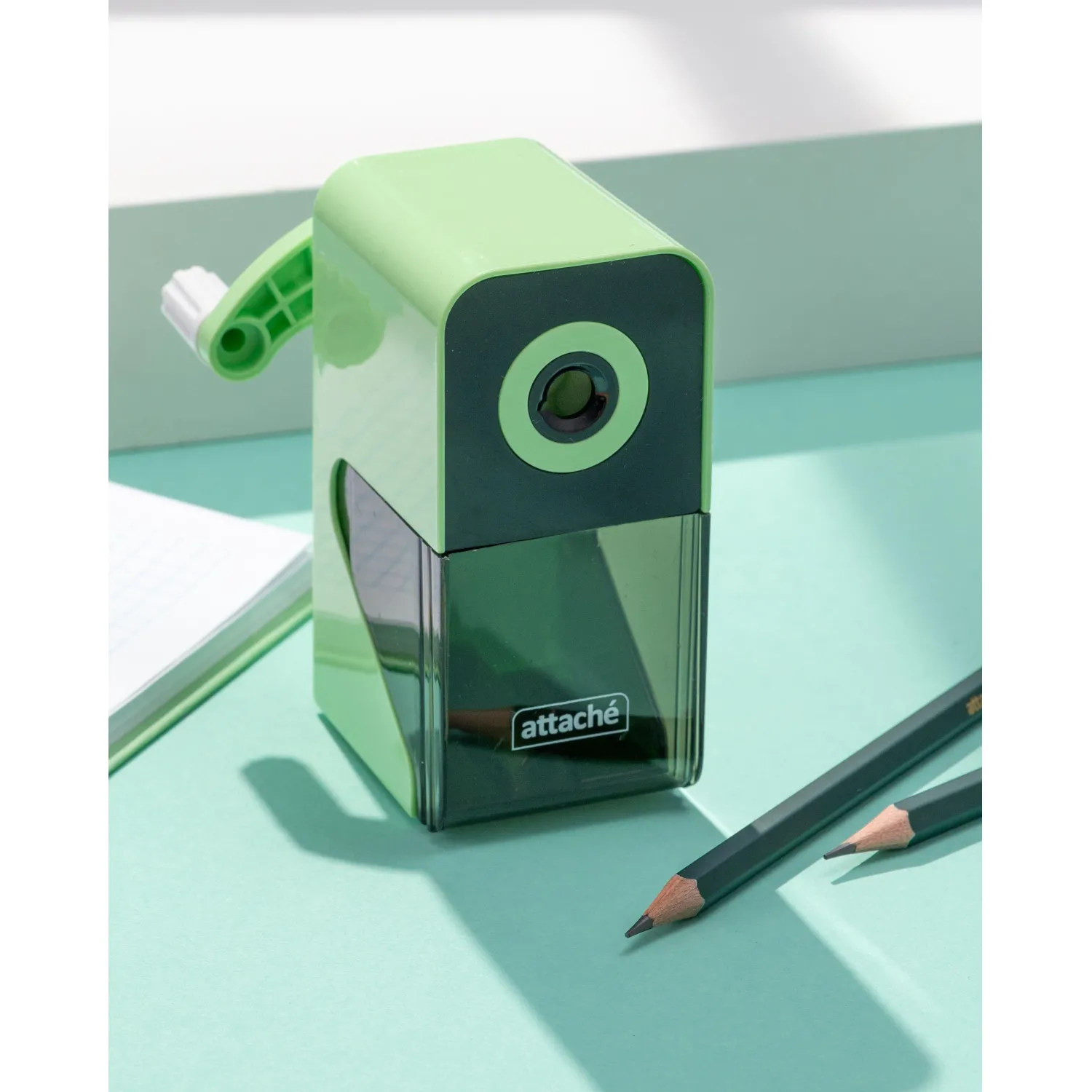 Точилка механическая Attache Bright Colours,авто-фиксация карандаша,зеленый - фото 10