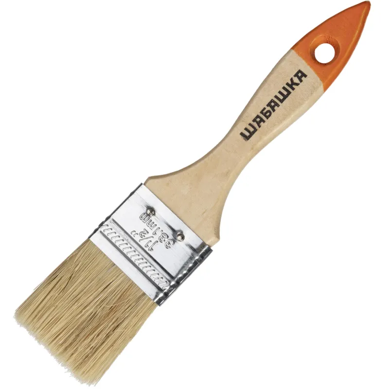 Кисть плоская Шабашка  №1,5/38,1 мм дерев.ручка 45968 - фото 1