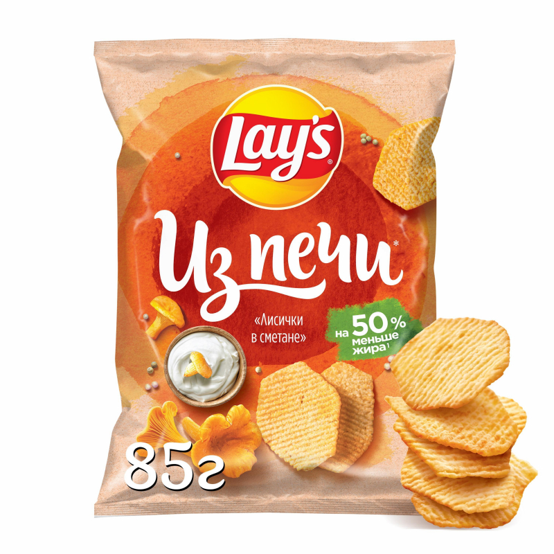 Чипсы Lays из печи лисички в сметане, 85г - фото 2