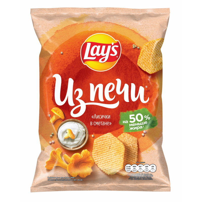 Чипсы Lays из печи лисички в сметане, 85г - фото 1