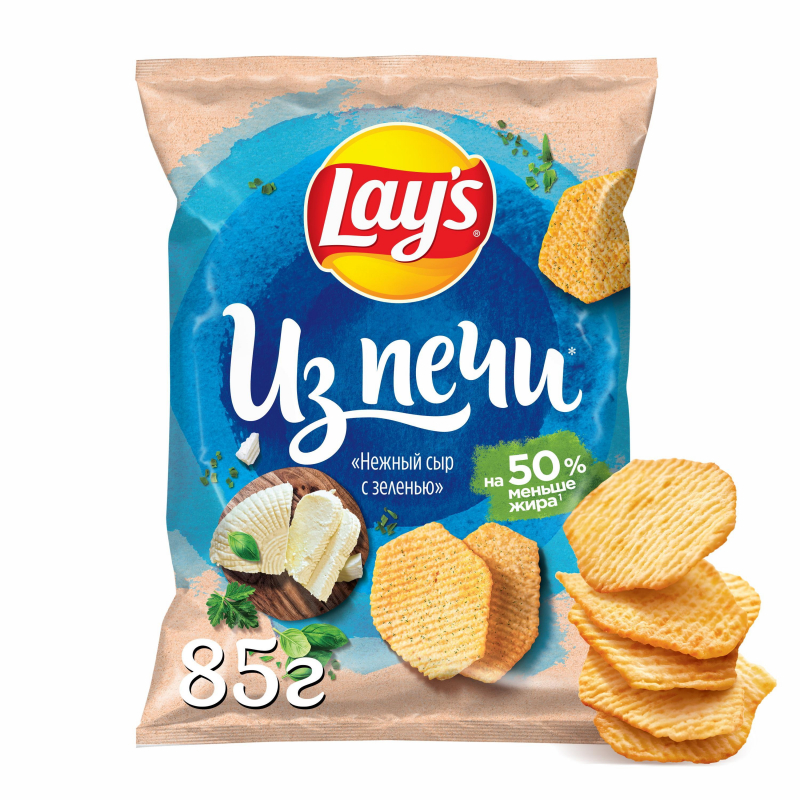 Чипсы Lays из печи нежный сыр с зеленью, 85г - фото 2
